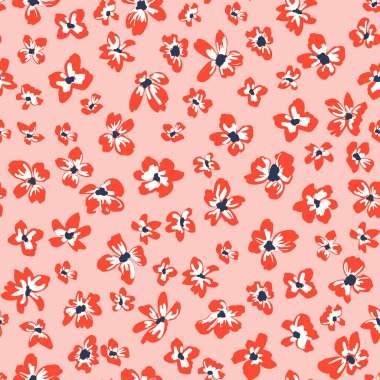 Çiçeksiz taşıyıcı desen, kırmızı çiçekli bahar arkaplanı.