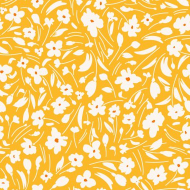 Çiçek motifli kusursuz desen. El çizimi çiçekler.