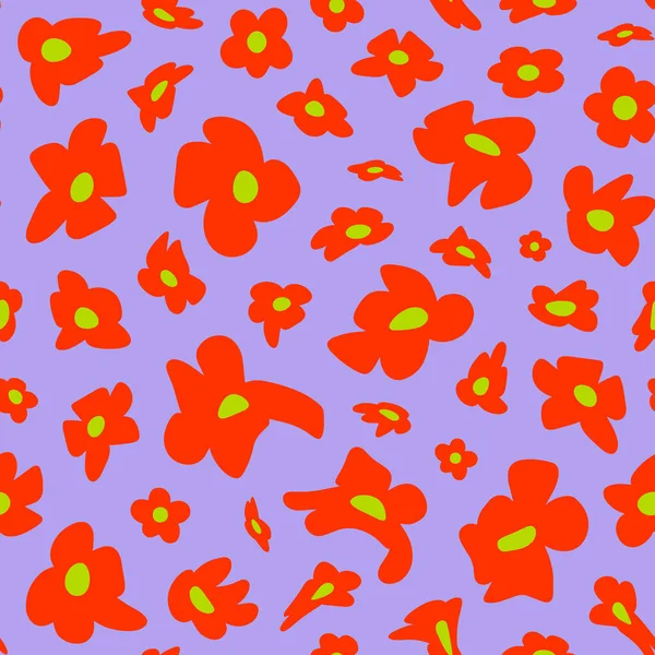 Motif Sans Couture Avec Des Motifs Floraux Fleurs Dessinées Main — Image vectorielle