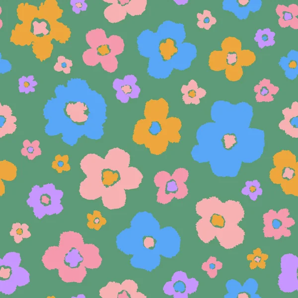 Motif Floral Abstrait Sans Couture Avec Des Fleurs Illustration Vectorielle — Image vectorielle