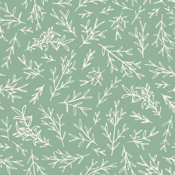 Vector Branches Leaves Random Placed Seamless Repeat Pattern Botanical All — стоковый вектор