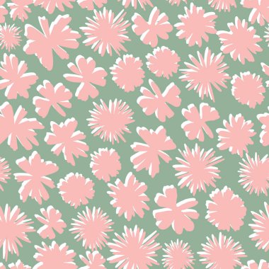 Çiçekli kusursuz desen, vektör illüstrasyonu