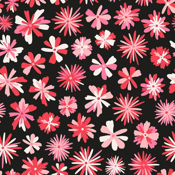 Seamless Pattern Flowers Vector Illustration — Stock Vector