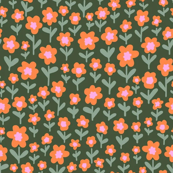 Nahtloses Muster Mit Blumen Vektorillustration Stockvektor