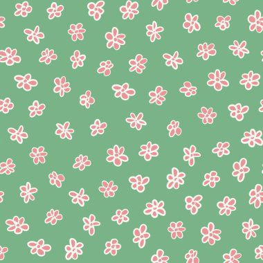 Karalanmış çiçekler, kusursuz tekrarlama kalıpları. Rastgele yerleştirilmiş, sarı arkaplanda çiçek başları var..