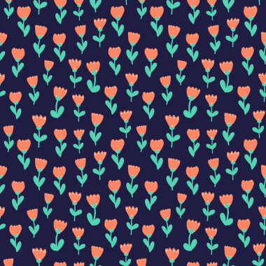 Şirin botanik yaban çiçekleri kusursuz tekrarlama kalıpları. El çizimi, yapraklı çiçekler, beyaz arka planda parmak izleri..