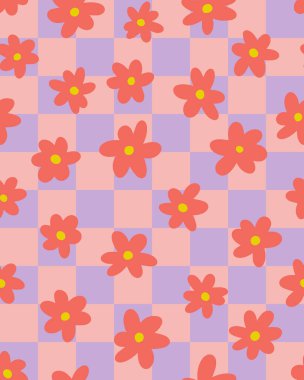 Çiçek desenli vektör çizimi