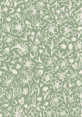 Çiçek desenli vektör çizimi