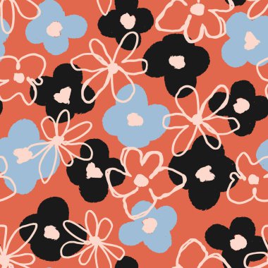 Çiçek desenli vektör çizimi