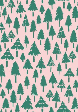 Çam ağaçları vektör çizim ile Seamless Modeli