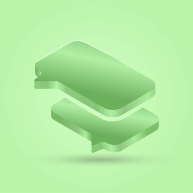 Talk bubble speech 3D icon. Blank empty bubbles vector design elements. Vector illustration.