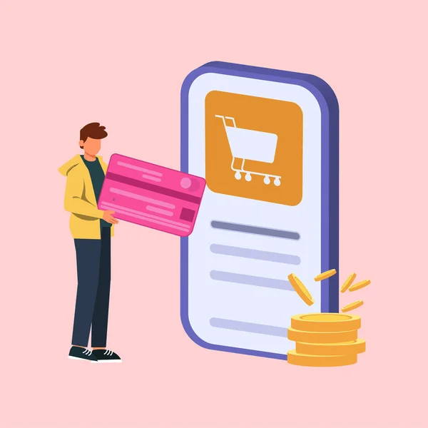 genç adam alışveriş online