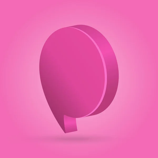 İletişim ya da mesaj metni için sarı bulutlu 3D simge. Renkli düz vektör çizimi