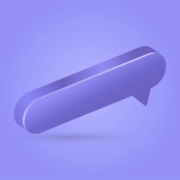 Metin sohbet kutuları için üç boyutlu dikdörtgen baloncuk simgesi.