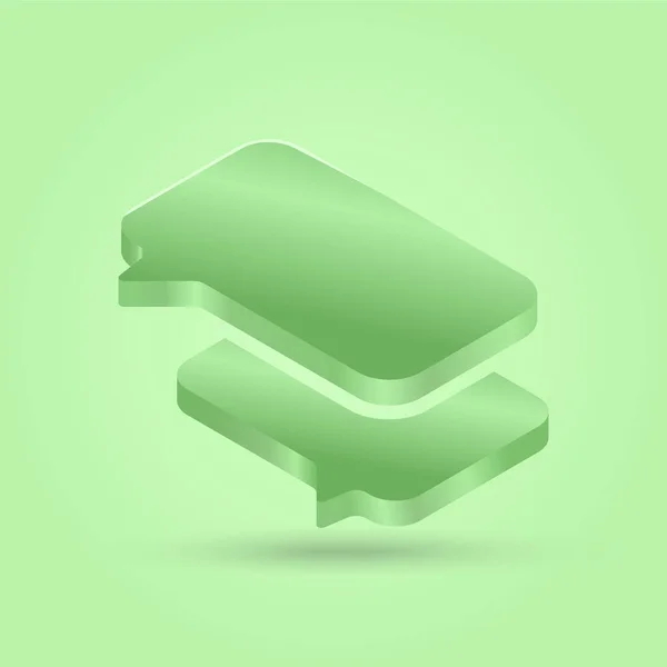 Konuşma balonu konuşma 3D simgesi. Boş kabarcıklar vektör tasarım elementleri. Vektör illüstrasyonu.