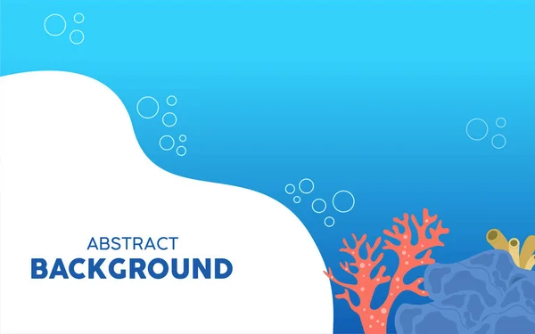 Okyanusta mavi arkaplan ile soyut algler ve resifler. 