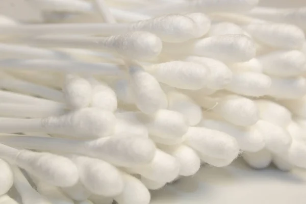 cotton buds on a white background, for cosmetic procedures.