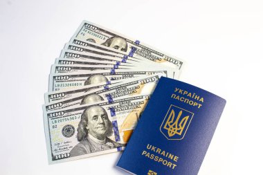 Ukrayna pasaportu ve Amerikan doları. Ukrayna 'dan göç
