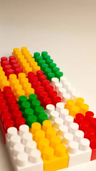 Multi Colored Children Plastic Constructor White Background — Stock Photo, Image