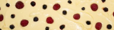 cheese casserole with raspberries and blueberries