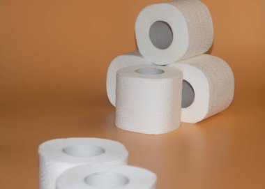 white toilet paper roll, 100% cellulose