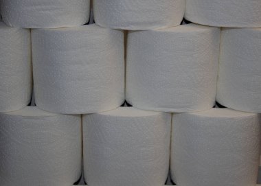 white toilet paper roll, 100% cellulose