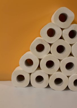 white toilet paper roll, 100% cellulose