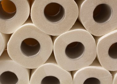 white toilet paper roll, 100% cellulose
