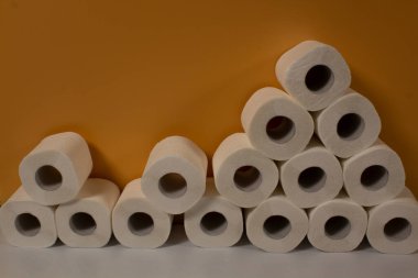white toilet paper roll, 100% cellulose
