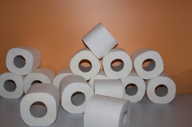 white toilet paper roll, 100% cellulose