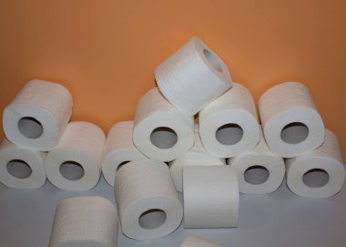 white toilet paper roll, 100% cellulose