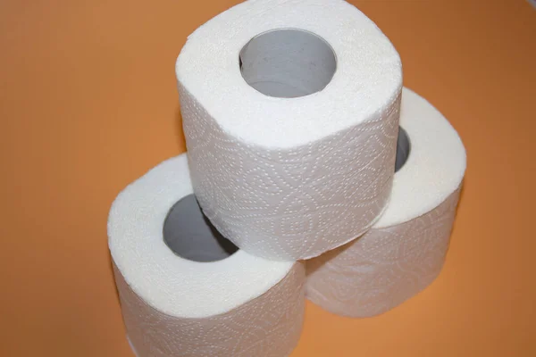 White Toilet Paper Roll 100 Cellulose — Stockfoto