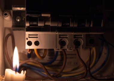candle and electrical switches, electricity cut-off