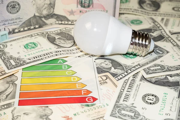 Lamp Led Light Bulb Money Energy Saving Concept Stock Image