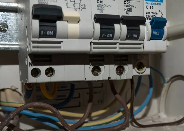 Interruptor Elétrico Vela Acesa Quando Luz Desligada — Fotografia de Stock
