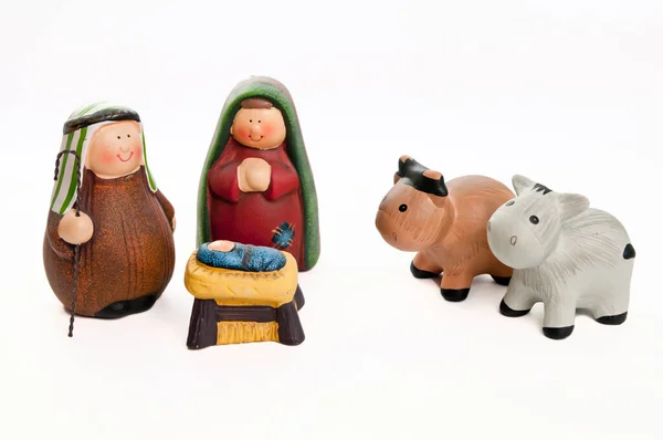 Christmas Nativity Scene Dolls Christian Christmas Tradition Spain — Stock Photo, Image