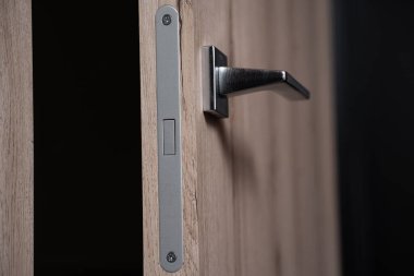 modern ve güvenli metal kapı kolu ve mandal detayı