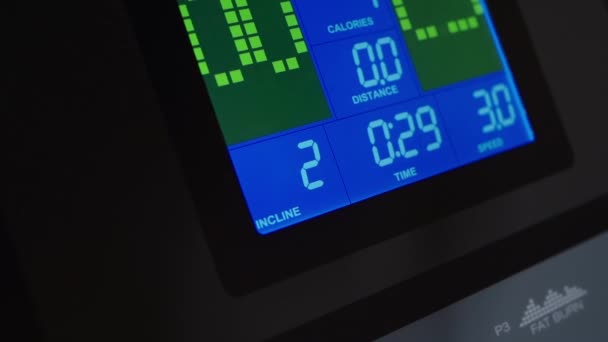 Running Treadmill Digital Display Dashboard Monitor Fitness — Vídeo de Stock
