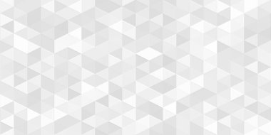 Seamless elegant subtle white embossed porcelain background texture. Abstract monochrome light grey minimalist geometric triangle lowpoly mosaic pattern carved or etched in marble. 3D rendering