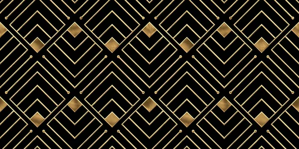 Seamless Golden Art Deco Diamond Line Pattern Vintage Abstract Geometric — Fotografie, imagine de stoc