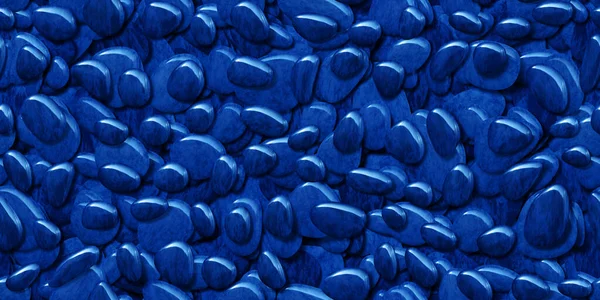 Seamless Dark Sapphire Blue Pile Small Stone Pebbles Background Texture — Photo