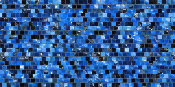 Seamless Small Shiny Deep Pacific Blue Ceramic Tile Wall Mosaic — Fotografia de Stock