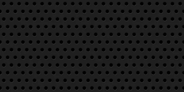 Seamless Dark Black Perforated Steel Grid Background Texture Tileable Charcoal — ストック写真