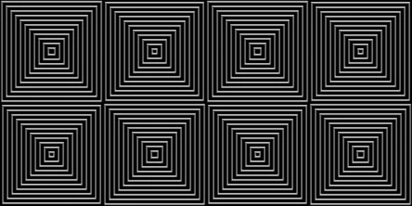 Kusursuz Siyah Gümüş Renkli Lüks Geometrik Göz Yanılsaması Çizgili Kareler — Stok fotoğraf