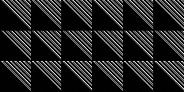 Безшовні Чорно Срібні Розкішні Геометричні Квадрати Трикутник Смуги Фонової Текстури — стокове фото