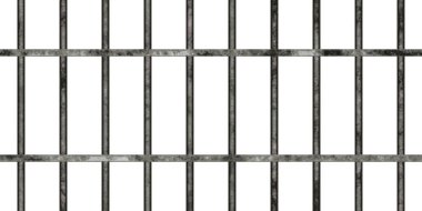 Beyaz arka planda izole edilmiş paslanmamış metal parmaklık dokusu. Tamir edilebilir pasaklı çelik kafes ya da demir hücre çiti ya da kapı deseni. Yüksek çözünürlüklü 3B görüntüleme