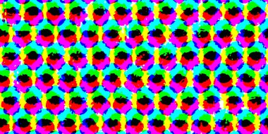 Kusursuz CMYK yarım ton soyut gradyan arkaplan deseni. Tablo renginde cyan, morumsu, sarı ve siyah pop sanatının benekli daire dokusu. Retro yazdırma yaratıcı kavram arkaplanı