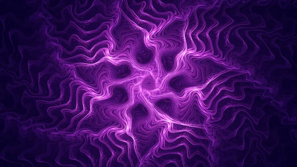 ベルベットバイオレット煙渦巻ブラックアブストラクト Fractal Gnarls背景 — ストック写真