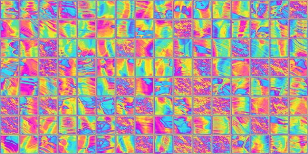 Seamless Psychedelic Rainbow Ombre Heat Map Marble Tile Mosaic Pattern —  Fotos de Stock