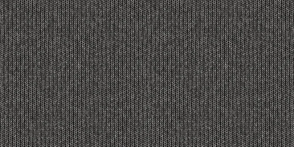 Seamless mottled dark grey wool knit fabric background texture. Tileable monochrome greyscale knitted sweater, scarf or cozy winter socks pattern. Realistic woolen crochet textile craft 3D rendering